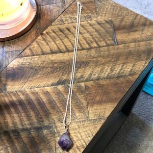Amethyst necklace with silver chain